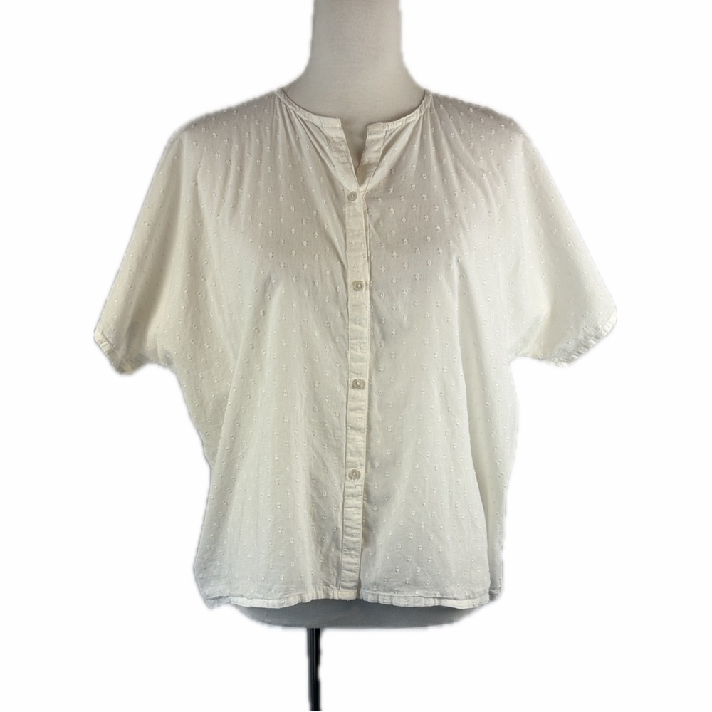 Emerson Fry India Collection Swiss Dot Boxy Top Size OS Airy Lightweight Cottage